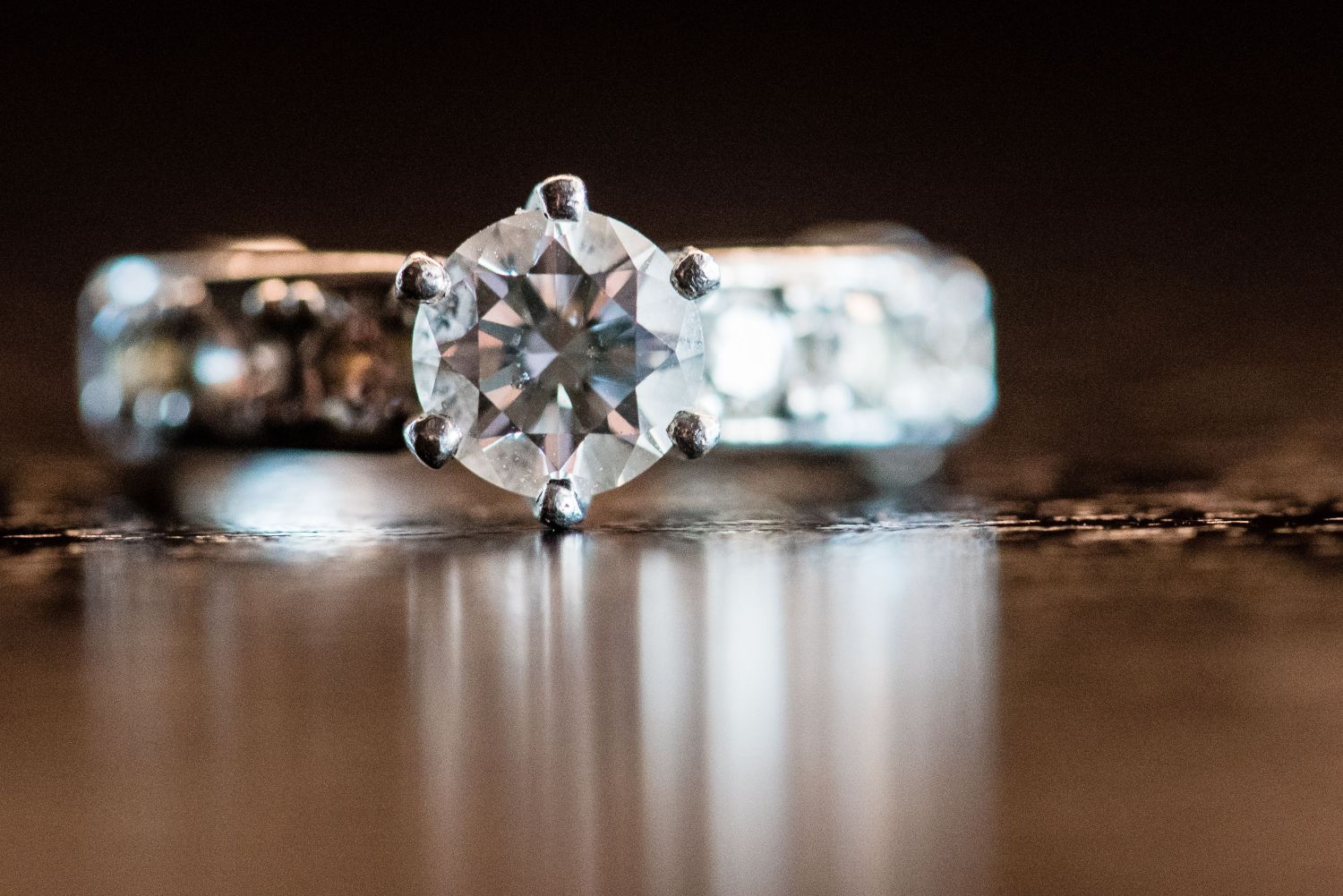 close up of diamond ring